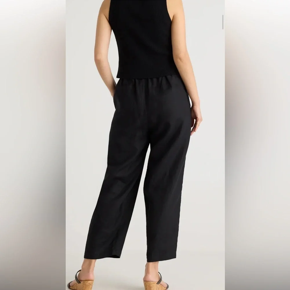 Quince 100% European Linen Pants XS Black